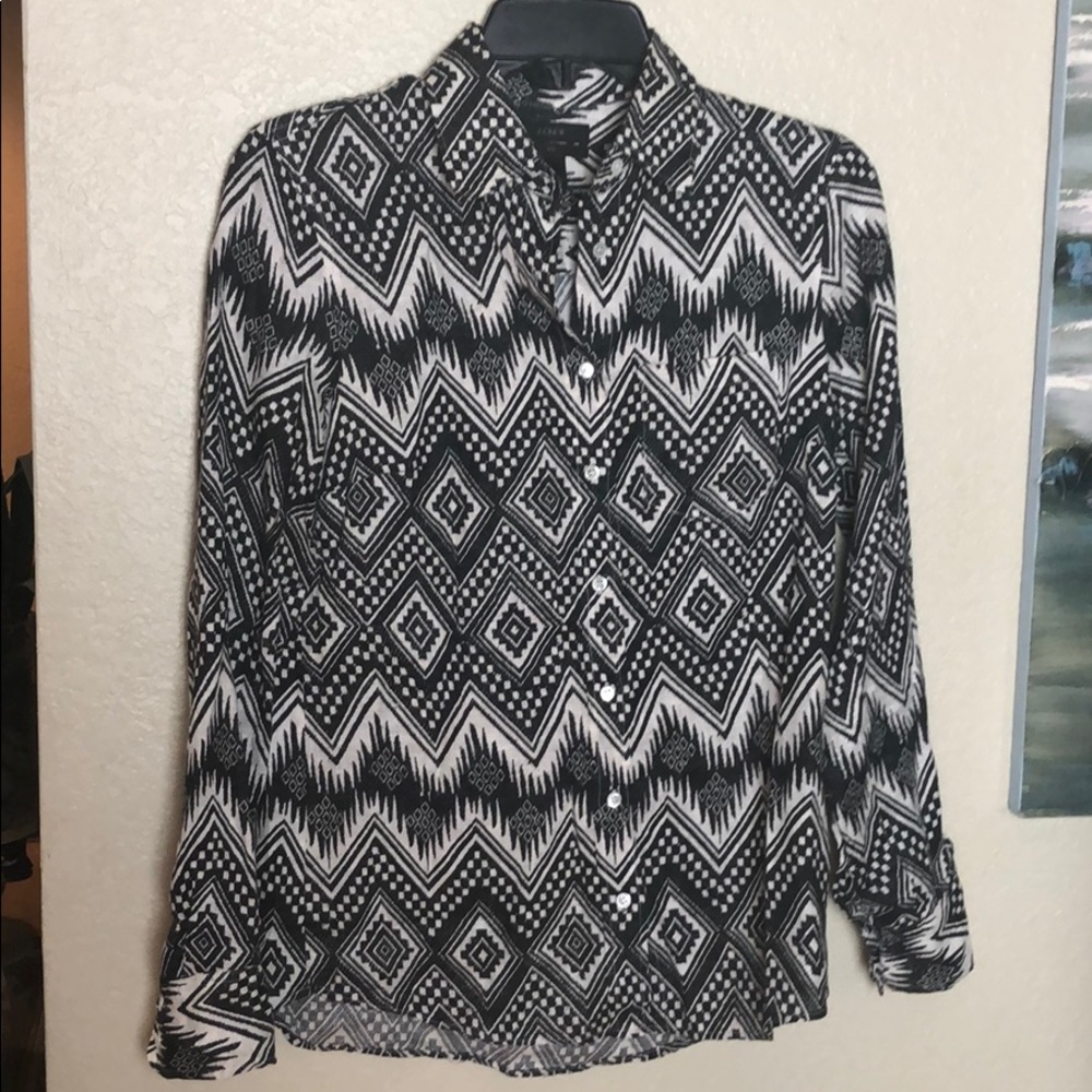 J. Crew | Women’s Linen Boys Fit Long Sleeve Shirt Size 0